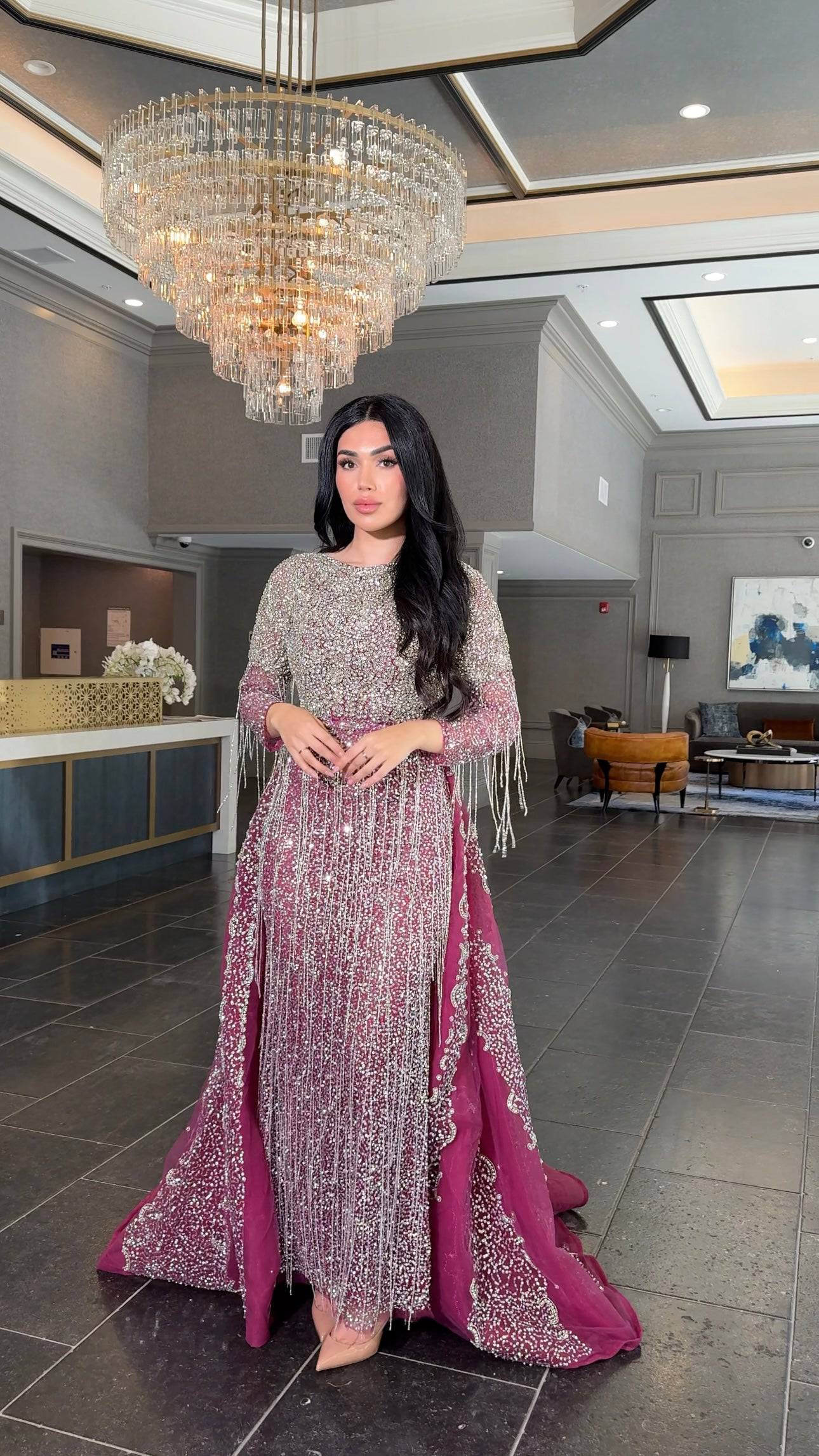 Aleya Beaded Detachable Embellished Sequin Overskirt (Dress Not Included)