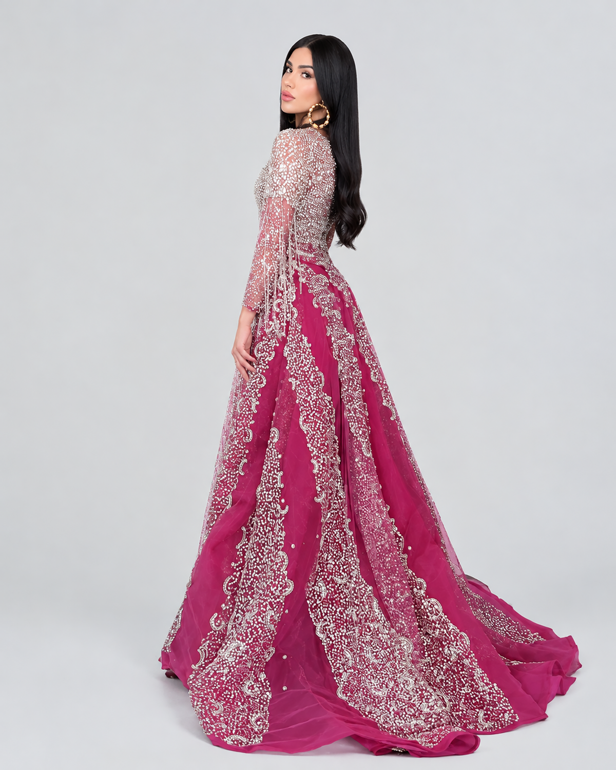 Aleya Beaded Detachable Embellished Sequin Overskirt (Dress Not Included)
