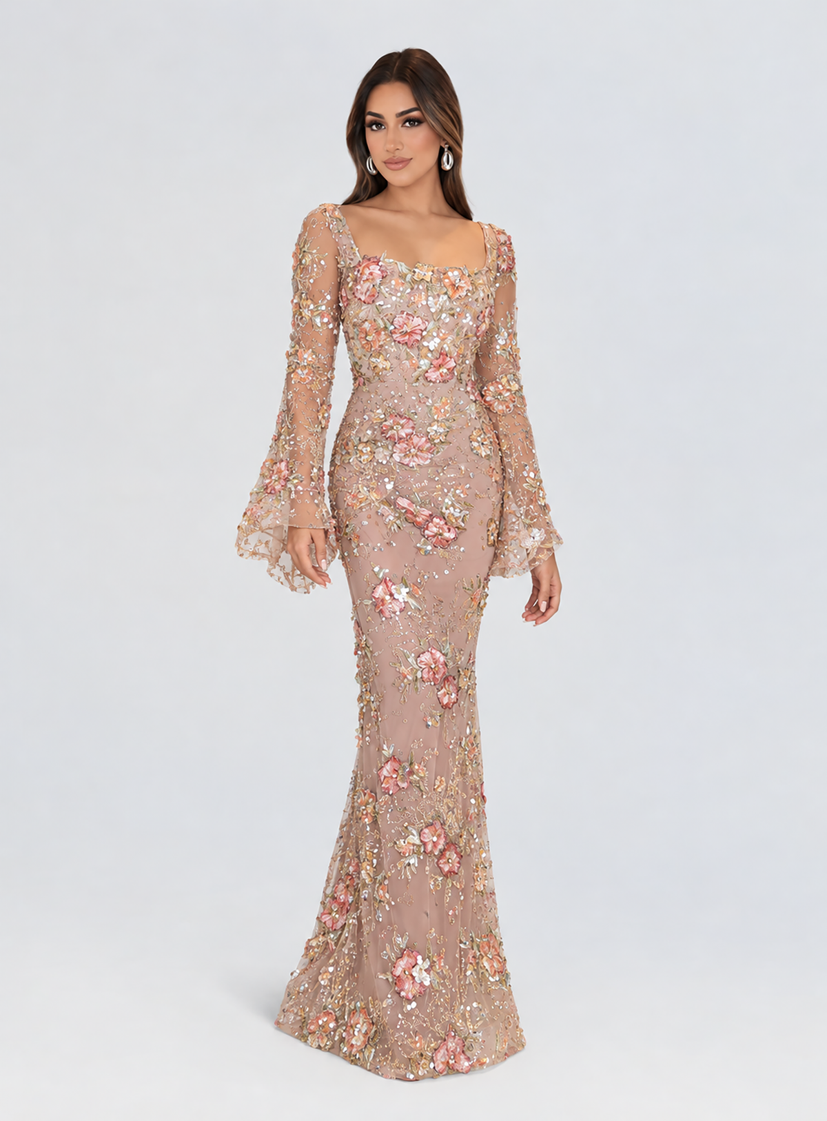 Amalia Lace Floral Lace Embroidered Dress