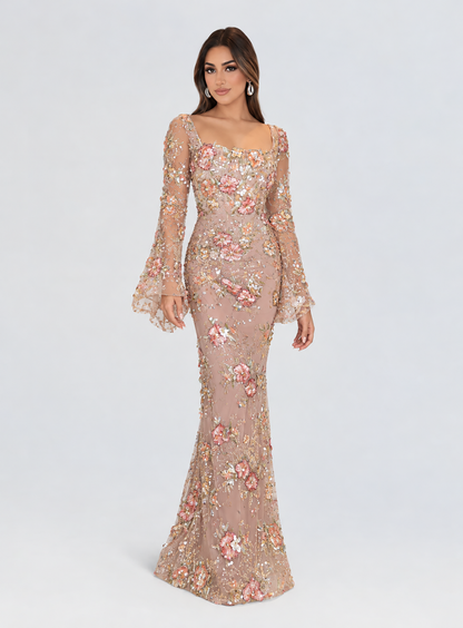 Amalia Lace Floral Lace Embroidered Dress
