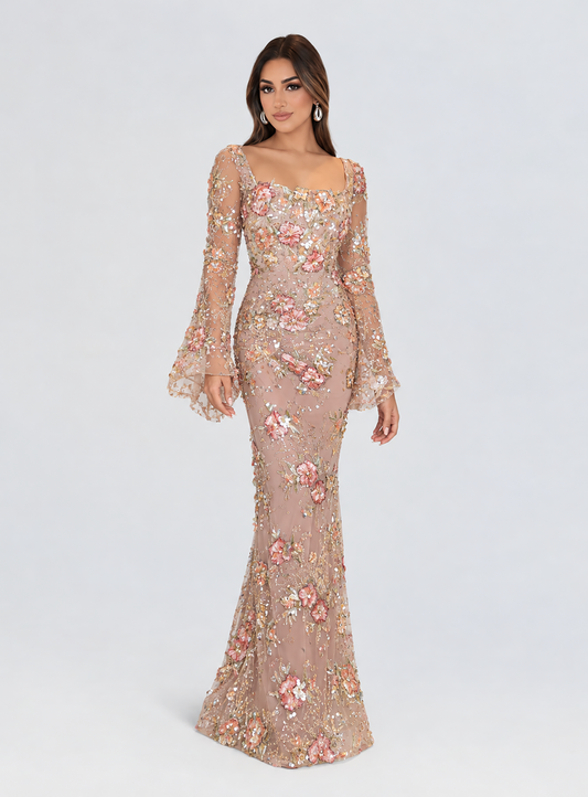 Amalia Lace Floral Lace Embroidered Dress