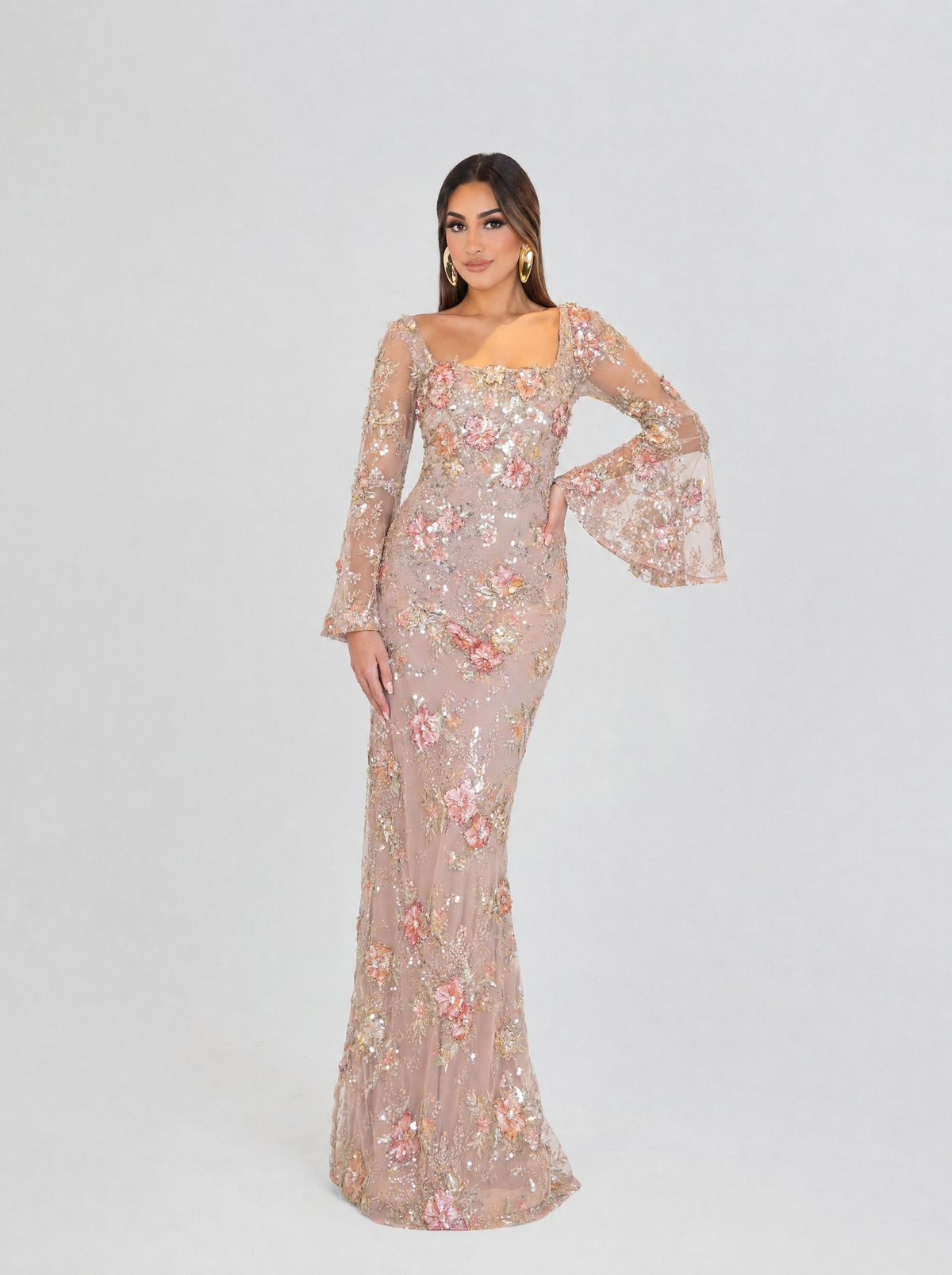 Amalia Lace Floral Lace Embroidered Dress