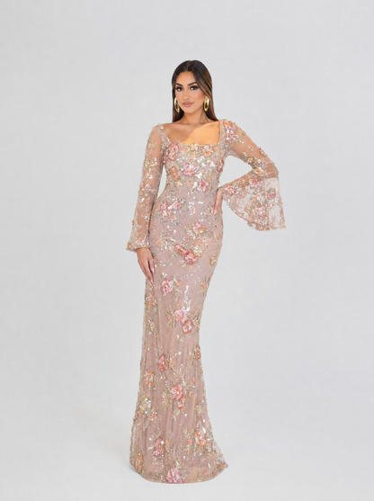 Amalia Lace Floral Lace Embroidered Dress