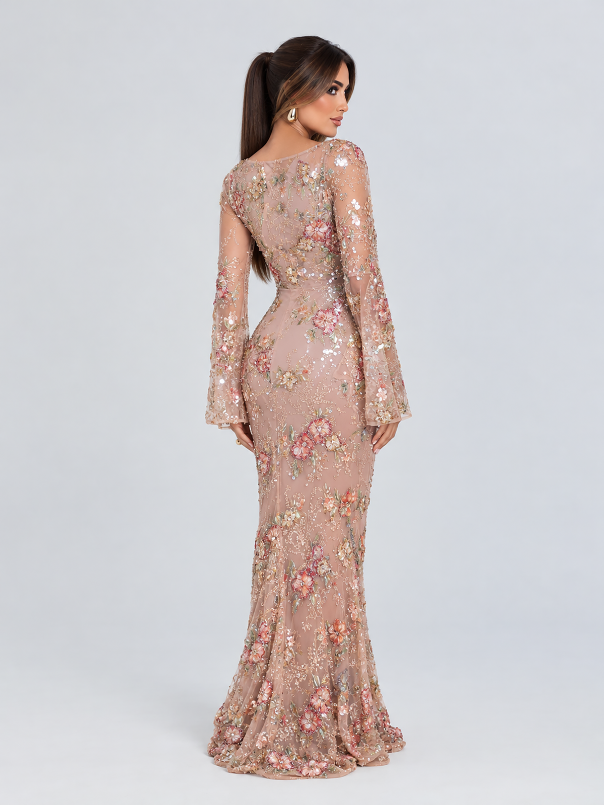 Amalia Lace Floral Lace Embroidered Dress