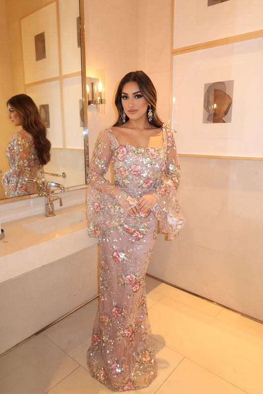 Amalia Lace Floral Lace Embroidered Dress