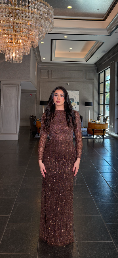 Aleya Long Sleeve Beaded Dress