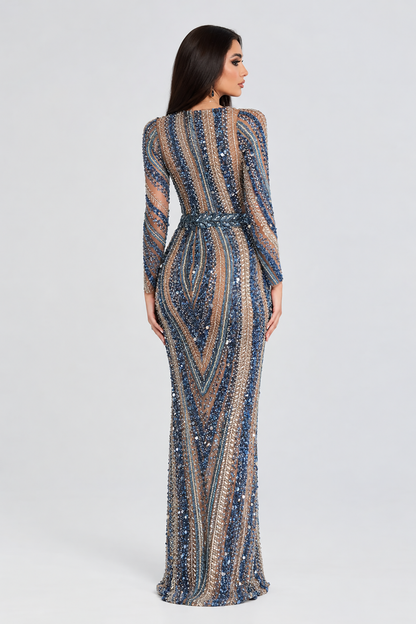 Mariam Long Sleeve Beaded Dress