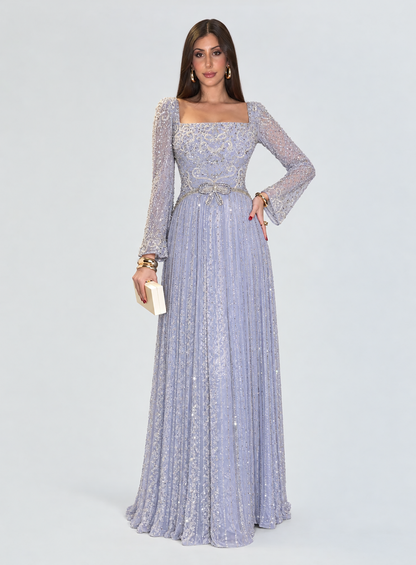 Sabah Chiffon Embellished A line Dress