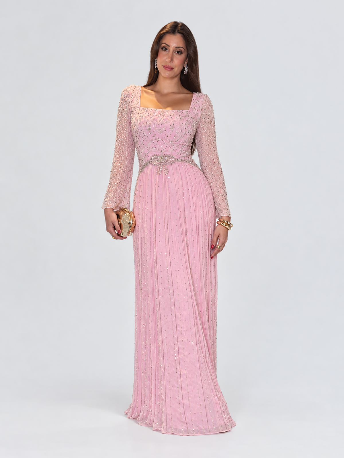 Sabah Chiffon Embellished A line Dress