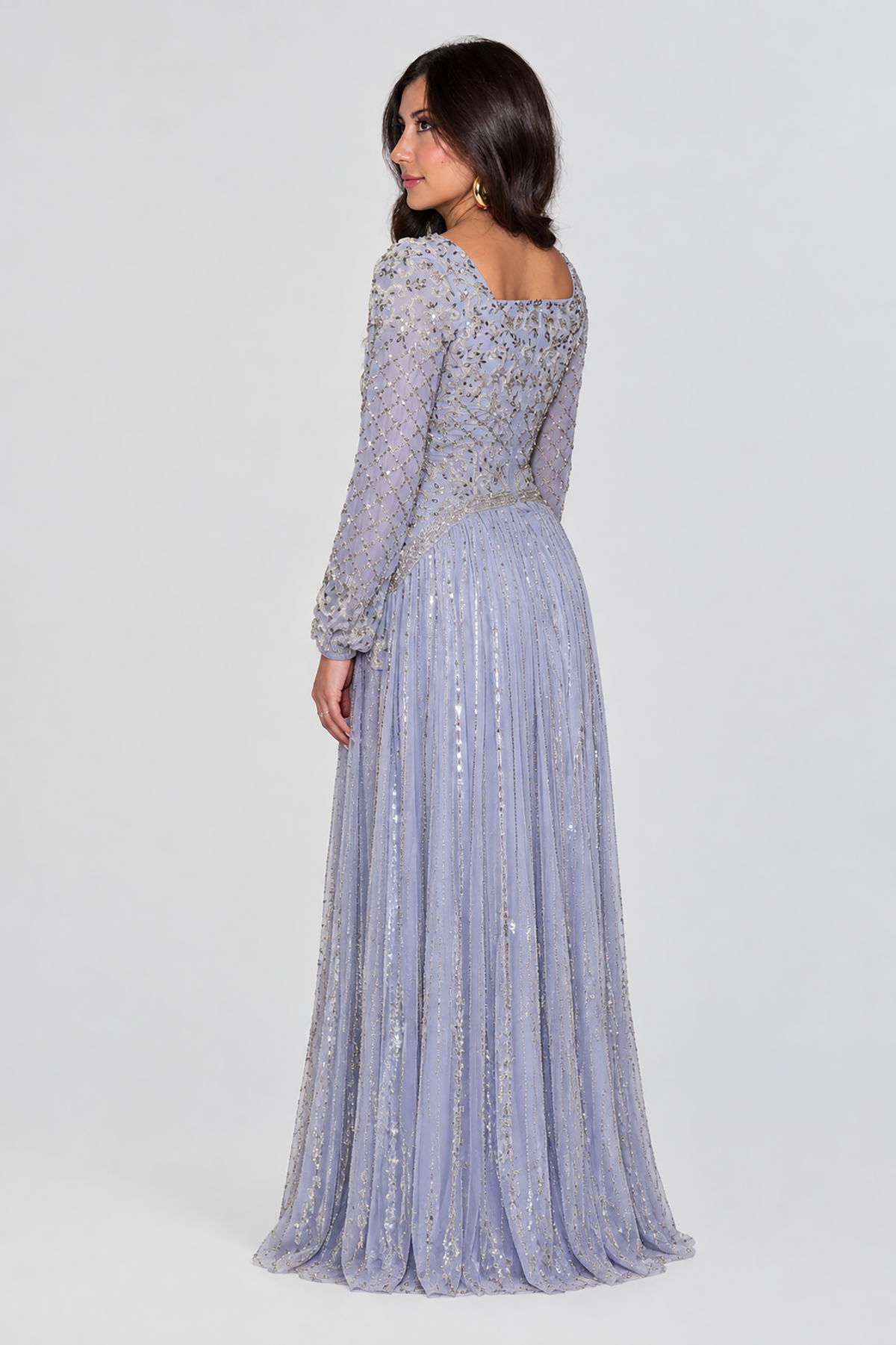 Sabah Chiffon Embellished A line Dress