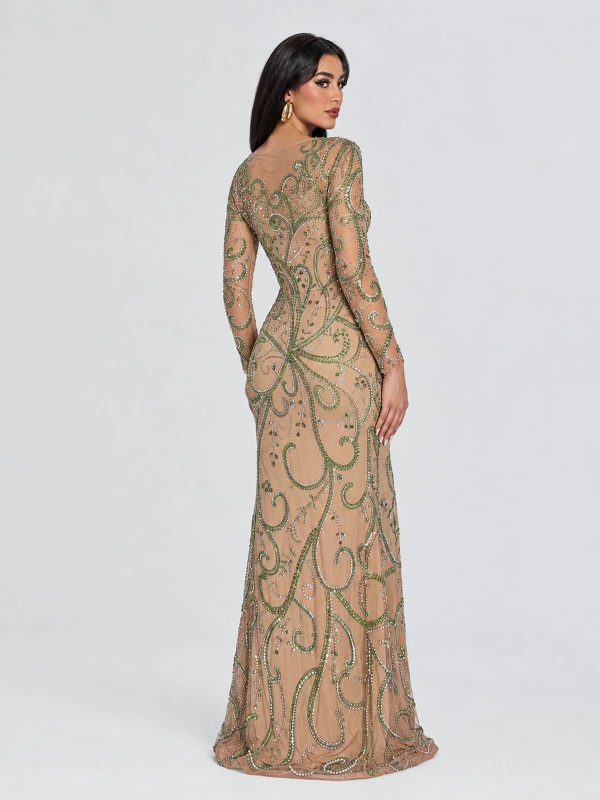 Seema Long Sleeve High Rounded Neckline