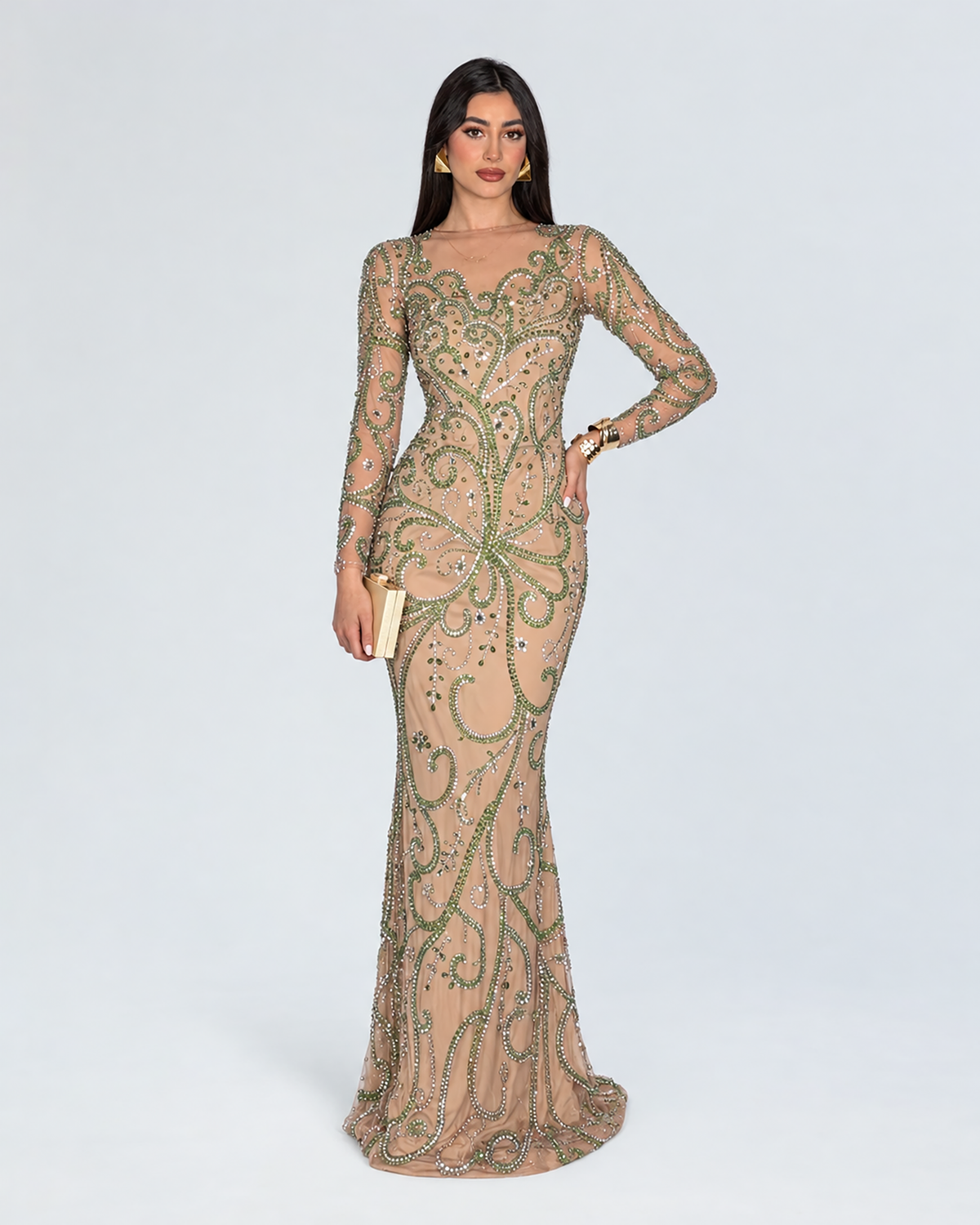 Seema Long Sleeve High Rounded Neckline