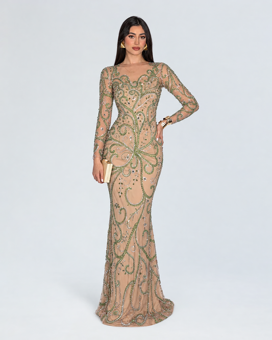 Seema Long Sleeve High Rounded Neckline