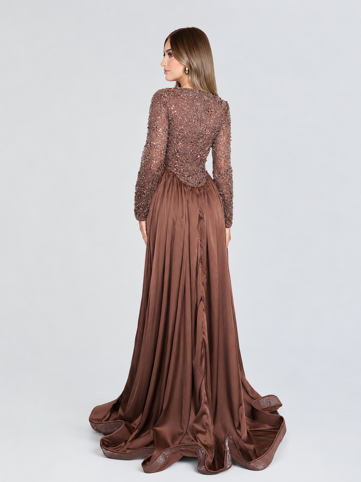 Sitara Satin Full-length skirt Beaded Gown