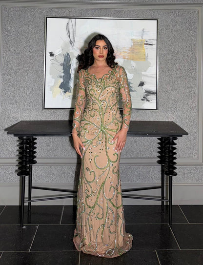 Seema Long Sleeve High Rounded Neckline
