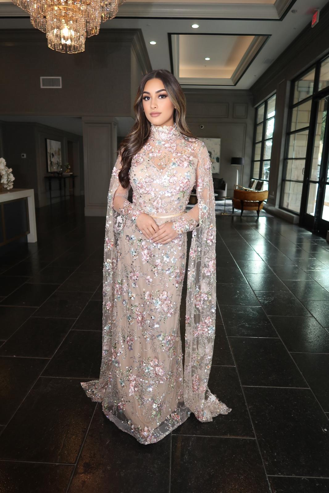 Shahnoor High illusion neckline dress Intricate floral embroidery and hand-applied embellishments