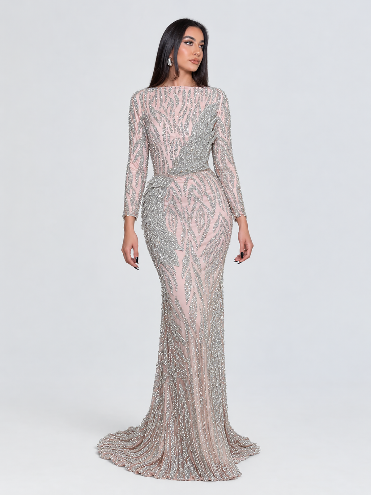 Yara Long Sleeve Embellished Dress
