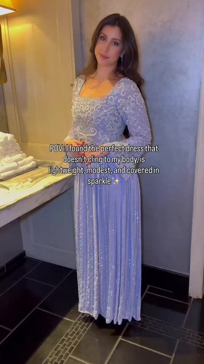 Sabah Chiffon Embellished A line Dress