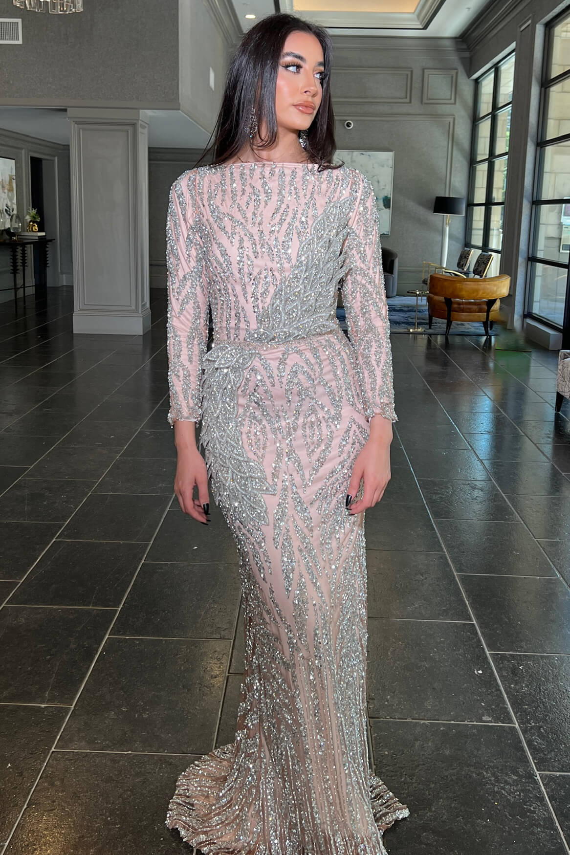 Yara Long Sleeve Embellished Dress Iyza Belaar Yara Long Sleeve Embellished Dress Iyza Belaar